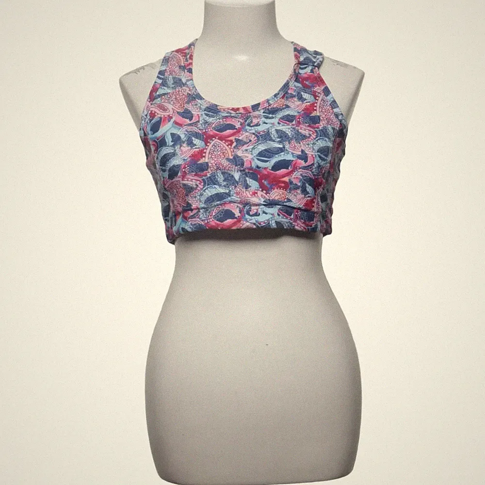 Bára, Sport-BH, Größe: L, Blau/Pink/Mehrfarbig, Paisley, Damen #Unp
