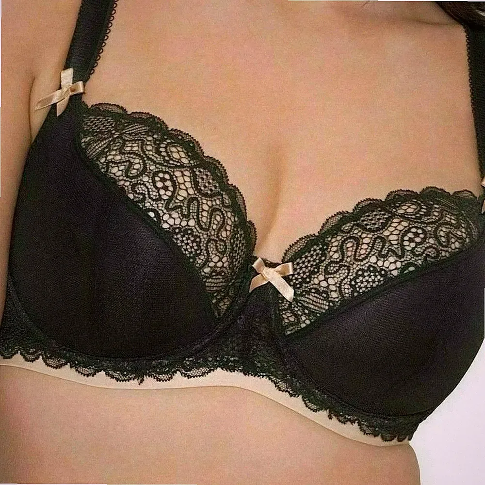 Balconette-BH Ellace Schwarz/Champagner Curvy Kate 90 100 105 115 F Neu
