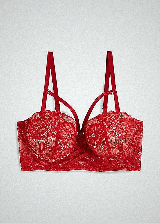 Balconette BH Gr. (85) E Rot Damen-Bra Oberteil Neu*