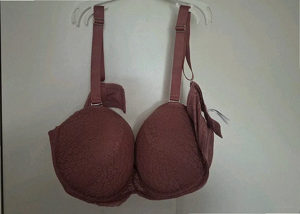 Balconette-BH in Mauve/Dusty Rose mit zarter Spitze