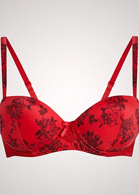 Balconette BH in schönem Design Gr. (95) C Salsarot Damen-Bra Oberteil Neu*