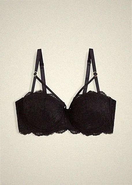 Balconette BH mit Bügel Gr. 75 Cup D Schwarz Damen-Unterwasche Bra Dessous Neu