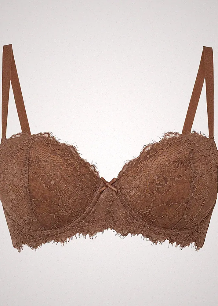 Balconette-BH mit Bügel Gr. (90) D Braun Damen-Bra Unterwäsche Oberteil Neu