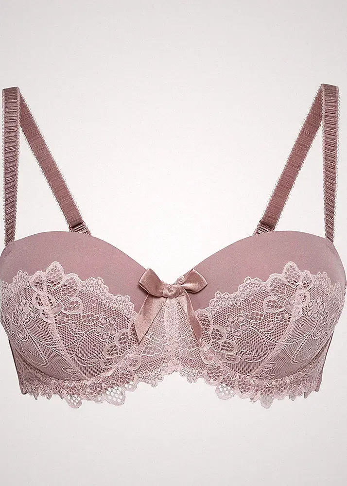 Balconette BH mit Bügel Gr. (90) D Rosenholz Damen-Bra Oberteil Neu*