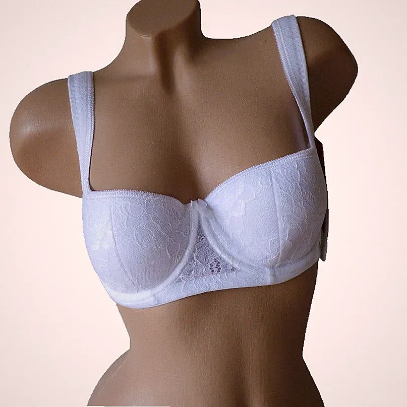 Balconette BH schwarz weiß beige gepolstert breite Träger Damen Dirndl BH