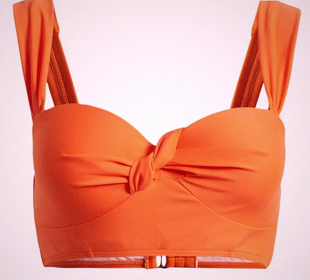 Balconette Bikini Oberteil Gr 42 Cup 80 B Dunkelorange Damen Schwimm-Bade-BH Neu