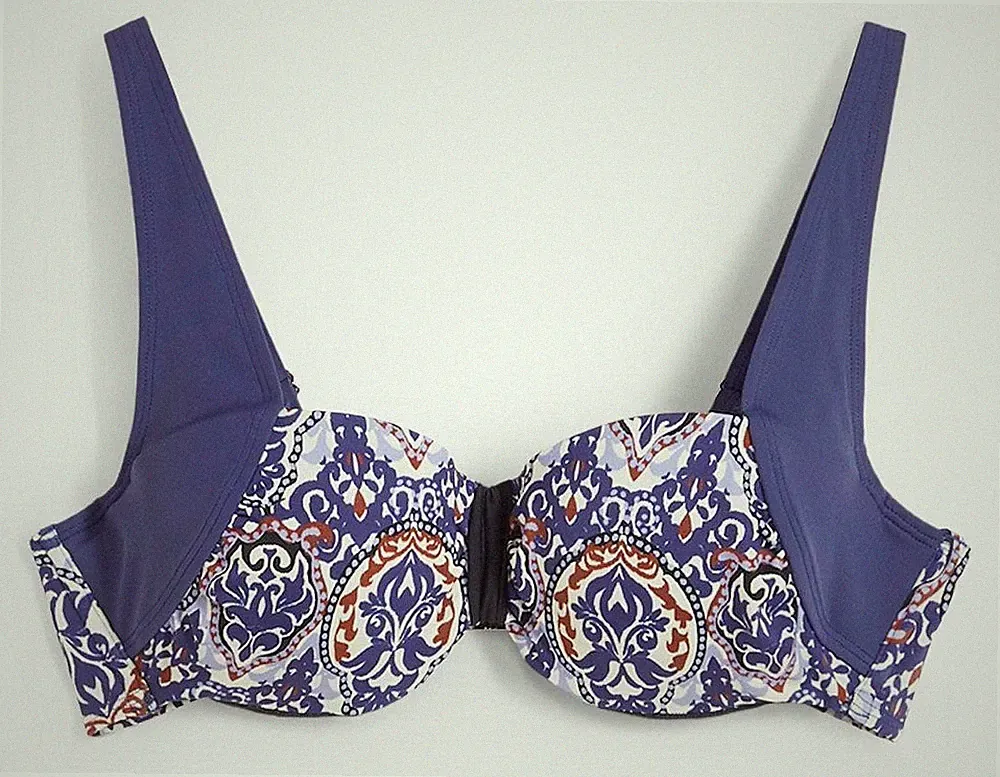Balconette Bikini Oberteil Gr. (80) C Dunkelblau Damen Schwimm-Bra Bade-BH Neu*