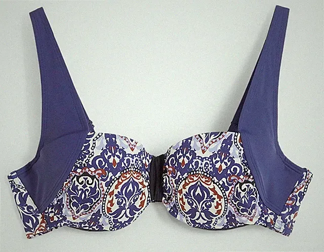 Balconette Bikini Oberteil Gr. (85) C Dunkelblau Damen Schwimm-Bra Bade-BH Neu*