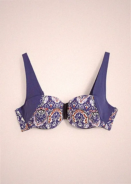 Balconette Bikini Oberteil Gr. (85) D Dunkelblau Bikinioberteil Bade-BH Neu*