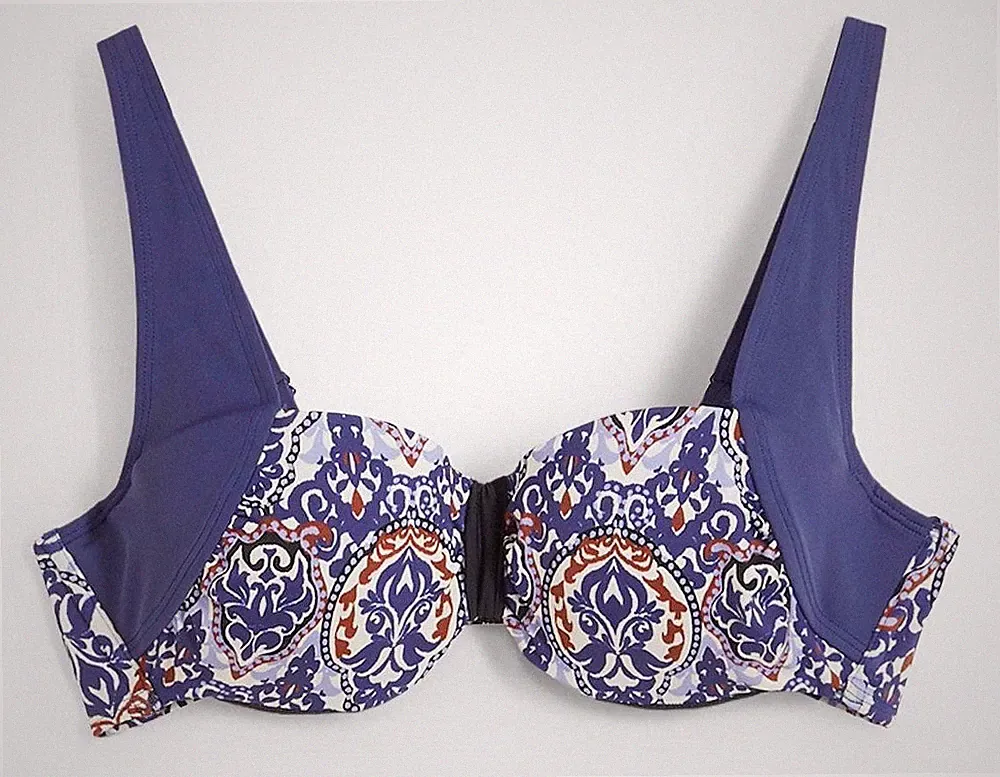Balconette Bikini Oberteil Gr. (95) C Dunkelblau Damen Schwimm-Bra Bade-BH Neu*
