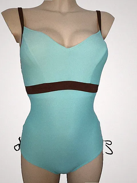Ballet Swim Damen Badeanzug Gr.65D Einteiler mit Bügel BH Türkis UK 30D Slimming