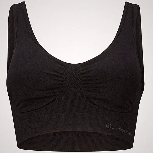 Bamboo Basics Nahtloser Gepolsterter BH Fleur - Black - 1-Pack
