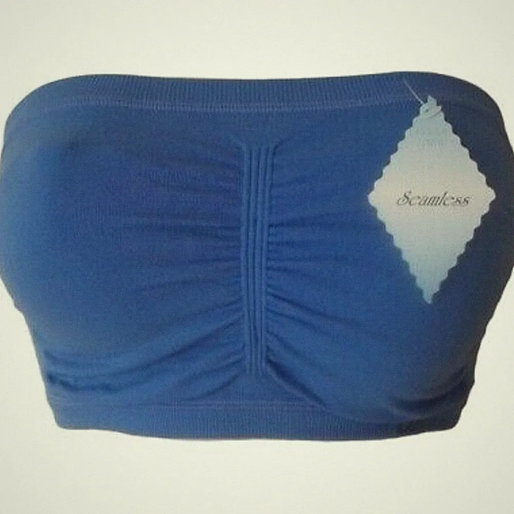 Bandeau BH Blau Nahtlos Trägerlos Neu Große UK 14/16 Damen