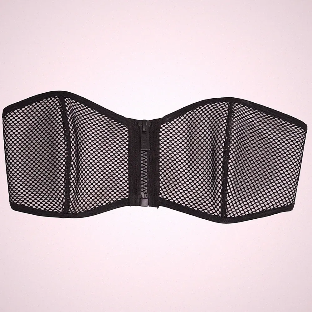 Bandeau-BH, Größe: 80B, Schwarz, Einfarbig, Mesh, Damen #HtB