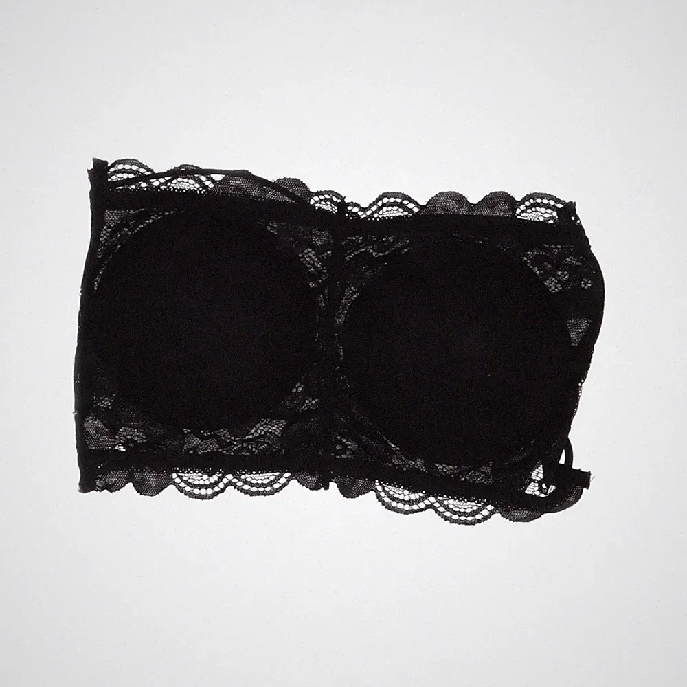 Bandeau-BH, Größe: ONE SIZE, Schwarz, Baumwolle/Elasthan, Einfarbig, Spitze #Jqq