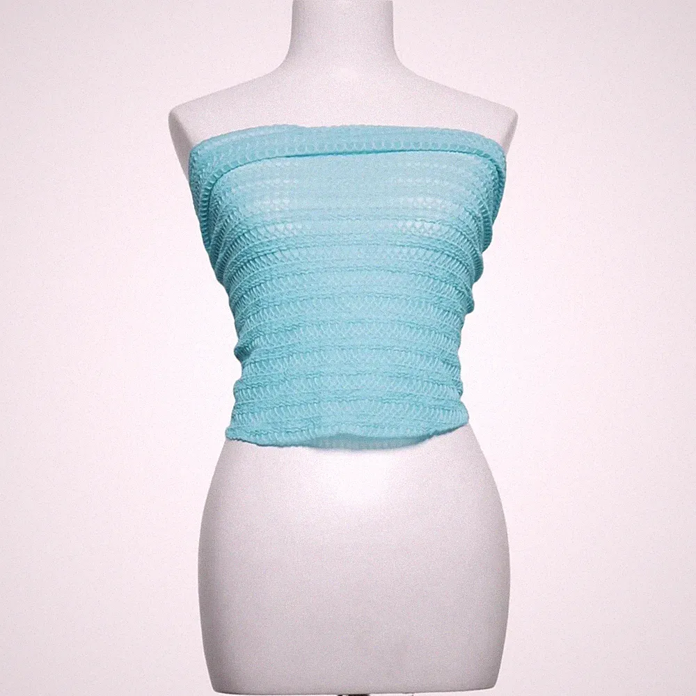 Bandeau-BH, Größe: XL, Türkis, Elasthan/Polyamid, Chevron, Spitze, Damen #NaV