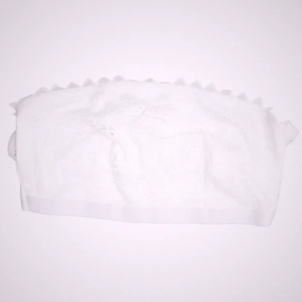 Bandeau-BH, Größe: XL, Weiß, Elasthan/Polyamid, Einfarbig, Spitze, Damen #lD9