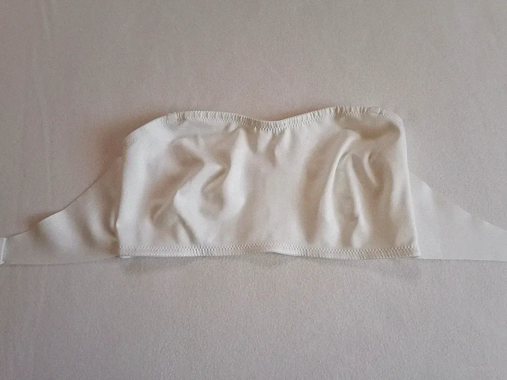 Bandeau-BH - weiß trägerlos ungepolstert Frontverschluss - Damen Gr. 80B - NEU!