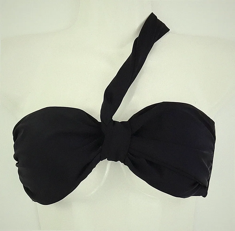 Bandeau-Bikini Oberteil Gr. 40 Cup A+B Schwarz Damen Schwimm-Bade-BH Neu*