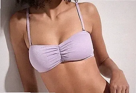 Bandeau Bikini Oberteil Gr. 46 Helllila Damen Bademode Schwimm-Bade-BH Neu