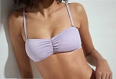 Bandeau Bikini Oberteil Gr 46 Helllila Damen Bikinioberteil Schwimm-Bade-BH Neu*
