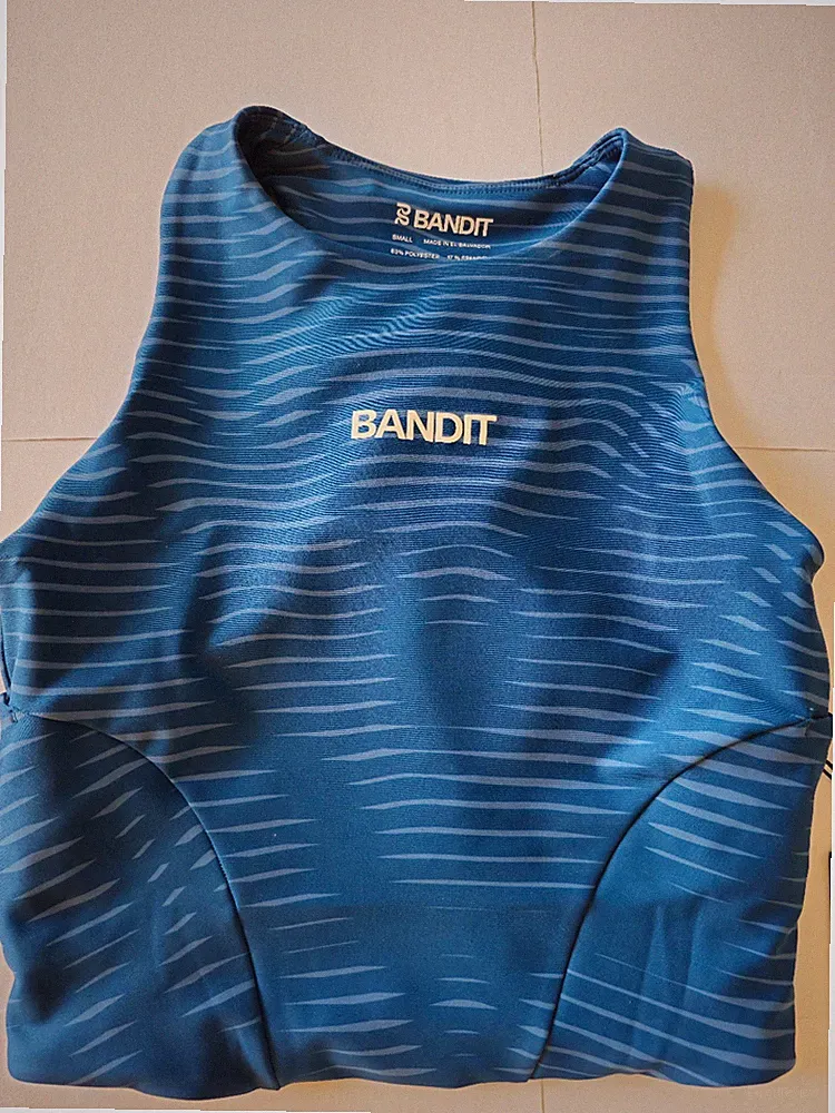 Bandit Running Stamina Race Crop Damen Lauftop Sport-BH Crop Top Gr. S Blau NEU