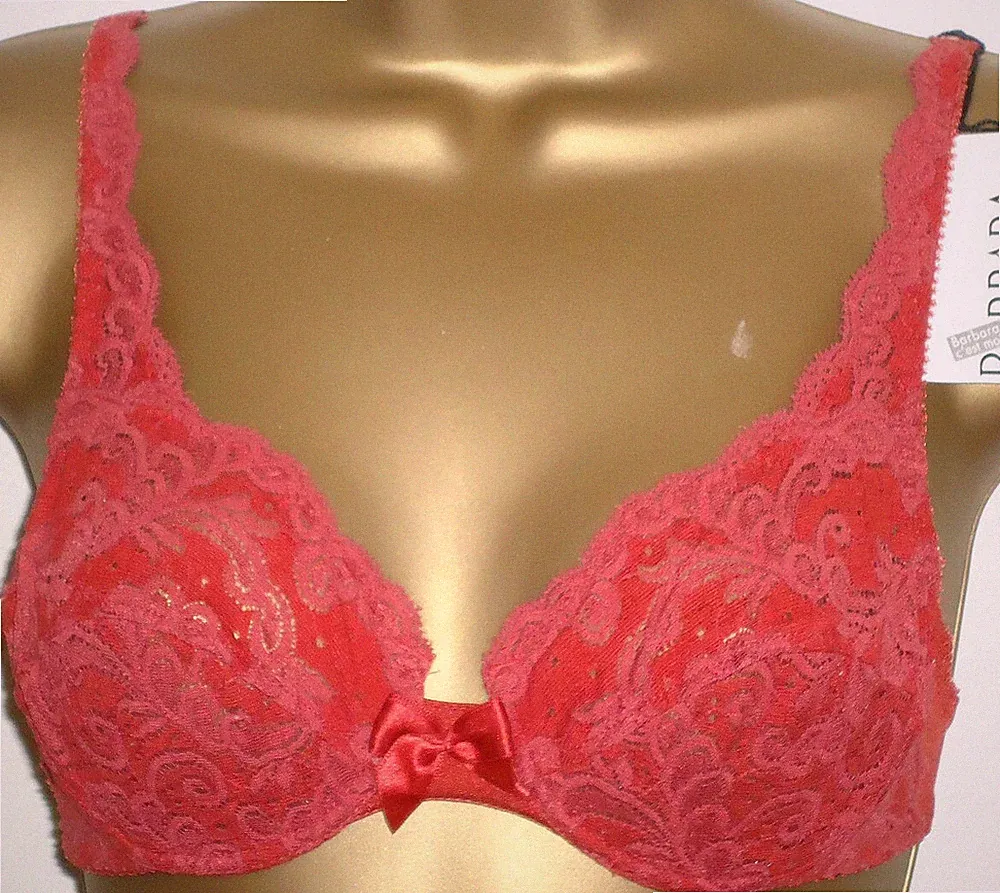 Barbara paris 529 Gr.65B 70B 75B Leinen Bügel-BH Rot Natur Grün UK 30B 32B 34B