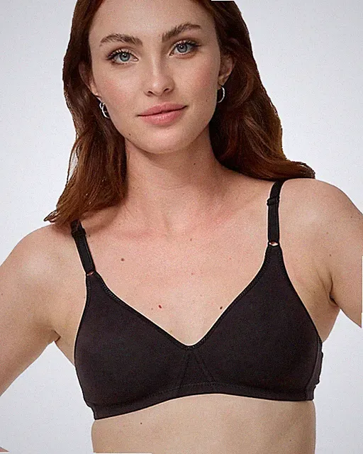 Baumwoll BH bügelloser doppellagiger Softcup BH Bra weich bequem unsichtbar