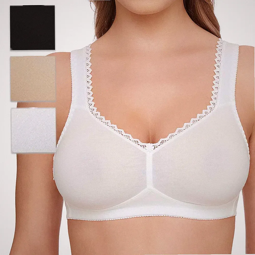 Baumwoll BH ohne Bügel Organic Cotton Susa 7758 Gr. 75-95 A-D in Basic Farben
