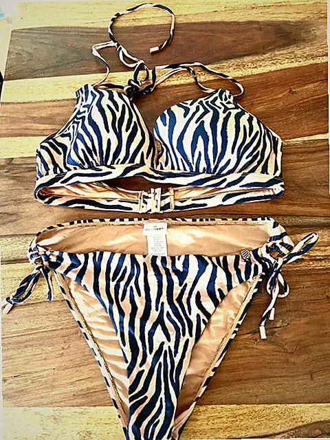 BEACHLIFE Bikini Triangel Animal Oberteil Gr.42 Hose gr. 40 3x getr. Top 🤍🤎