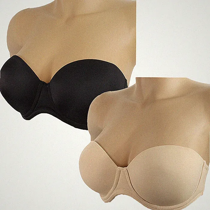 Beautifull Strapless Bra schwarz powder Büstenhalter BH Schalen-BH halterlos NEU
