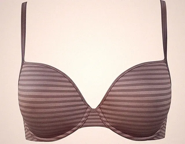 BeeDees gefütterter BH mit Bügel Shiny Stripes WHP 70C braun Mikrofaser NEU
