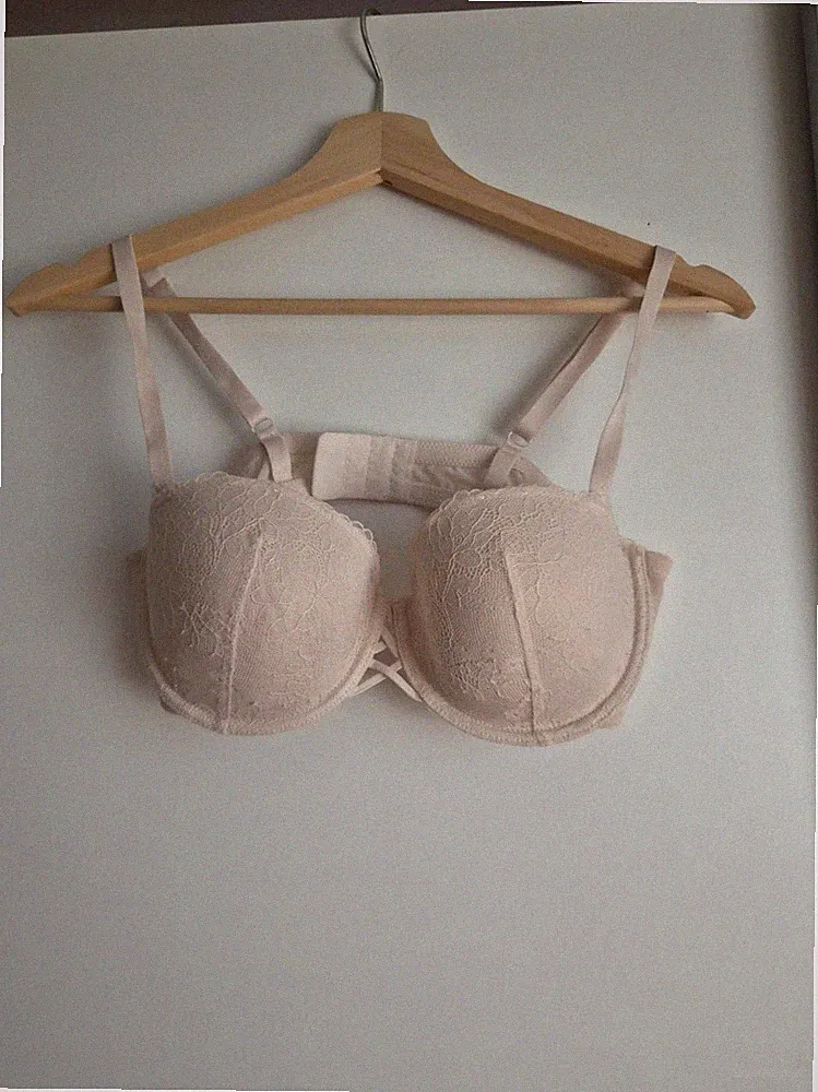 Beige Creme Farbener BH Push Up Gr 80C