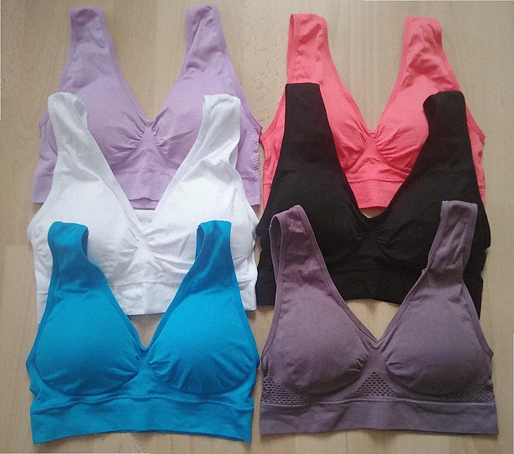 Beligse 3er Set Damen BH ohne Bügel mittlerer Halt Frauen Sport BH Push Up S-5XL