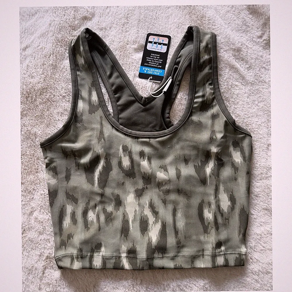Bench. Damen Sport-BH Crossback Camouflage Grün/Grau Größe S