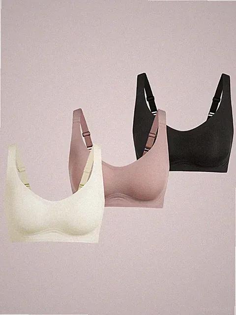 Bequeme Damen Sport BHs im 3er Pack bügellos und stützend für den Billig24