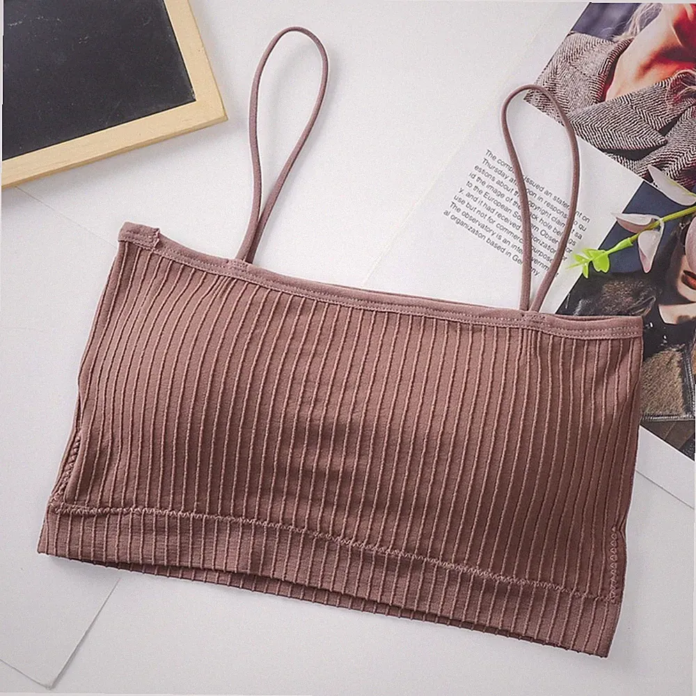 Bequemer atmungsaktiver Damen Trägerloser BH Einfarbig Einzeilig Straps Style