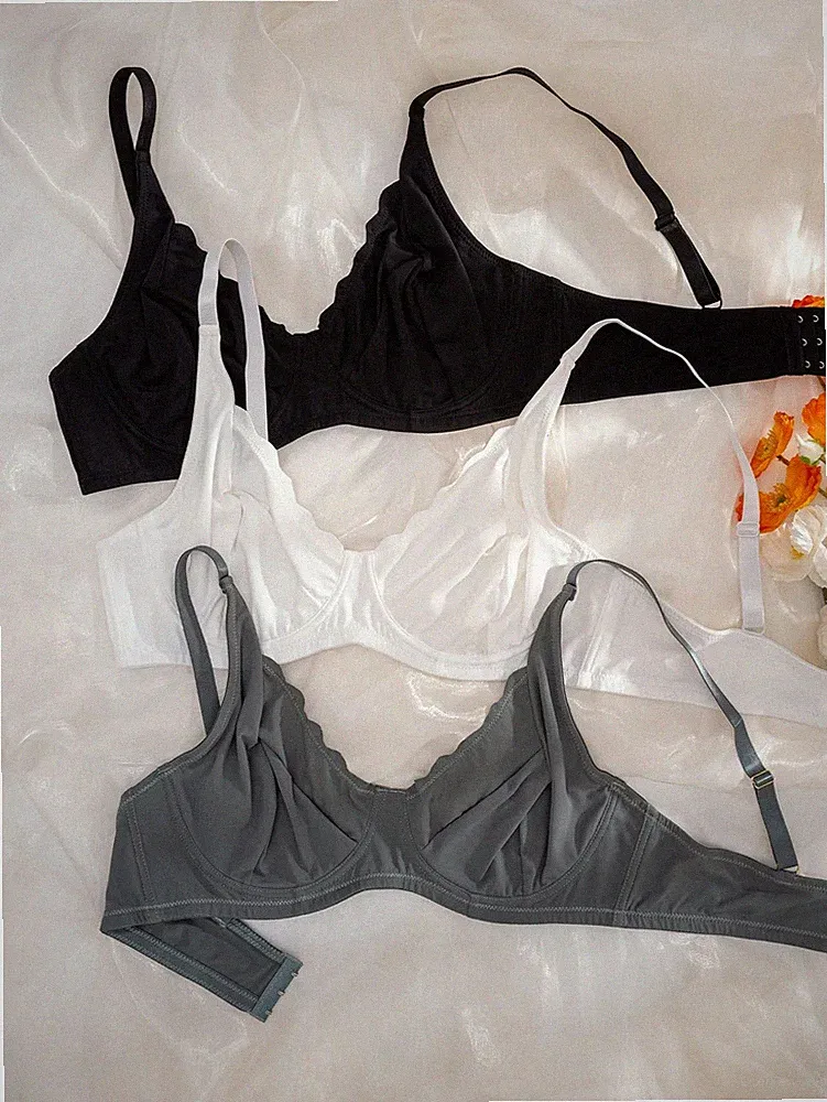 Bequemer Bügel BH mit Wellen Besatz in Große Größen, 3 teilig/Set Billig24