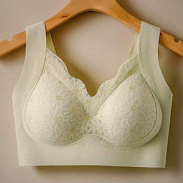 Bequemer dünner BH für Damen mit Spitzenrücken und festem Cup im nahtlosen De