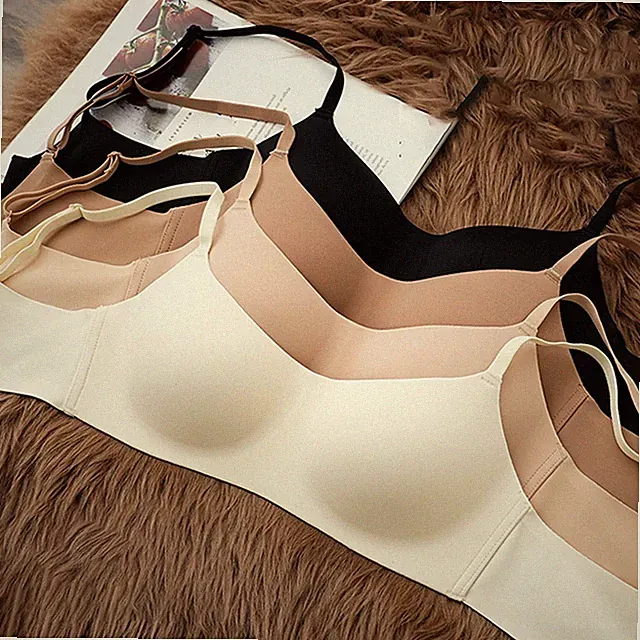 Bequemer dünner nahtloser Damen BH ohne Bügel Design für Zuhause und Schlaf