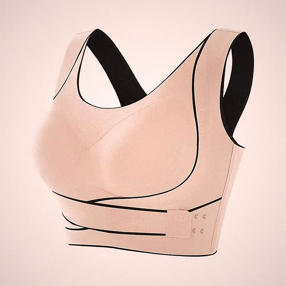 Bequemer Frauen-Sport-BH mit Korsett, nahtloser Smooth-Liner, seitl. Verschluss