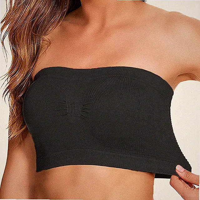 Bequemer Trägerloser Damen BH Atmungsaktiv Nylon Spandex Vollschale Style