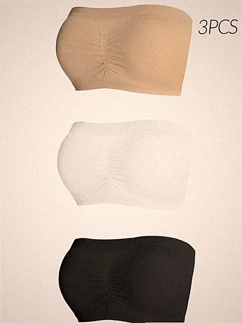 Bequemes Damen Bandeau BH Set 3 Stück in verschiedenen Farben Billig24