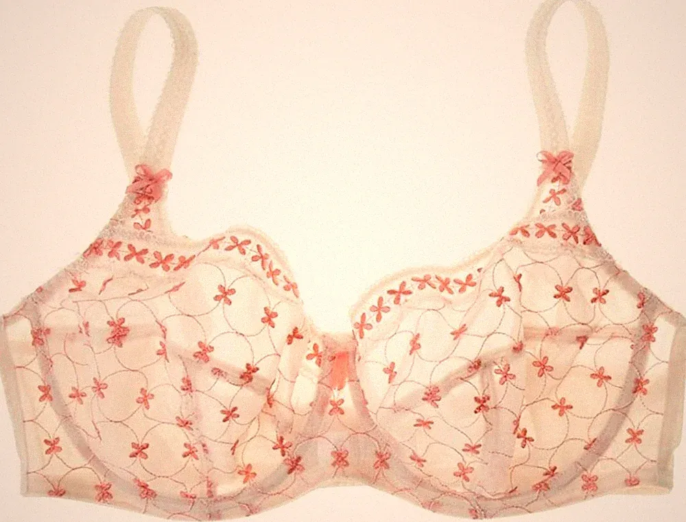 Bestform Panama Bügel BH Gr.90M (95L) UK 40J Bestickt Creme Coral Vanity Fair