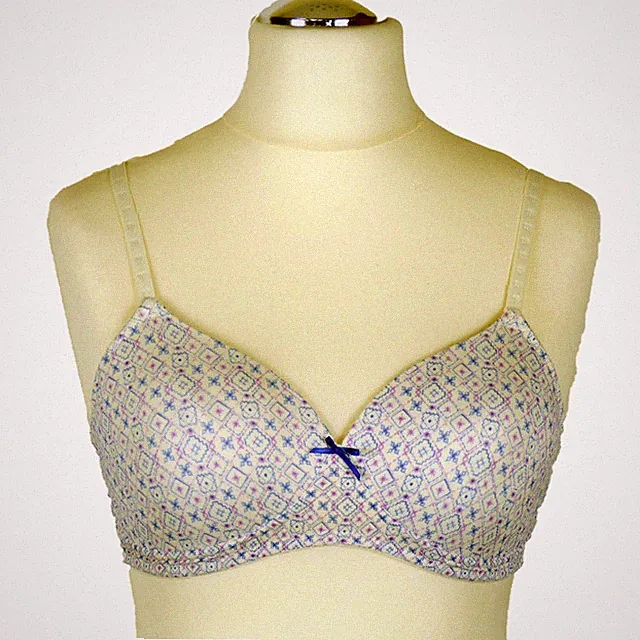BH 75D Marks & Spencer weiß mit Blau rosa Mustern