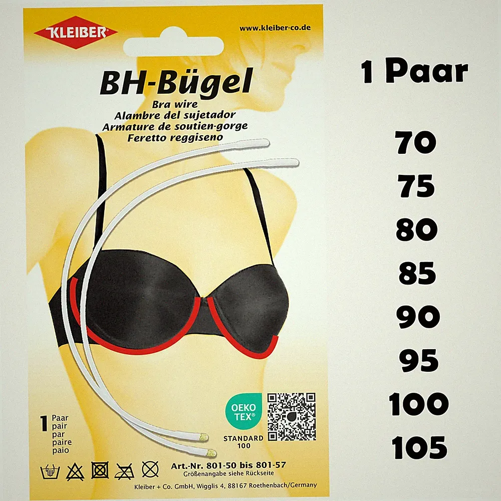 BH Bügel Ersatzbügel für Bügel-BH Größe 70 75 80 85 90 95 100 105 1 Paar Bügel