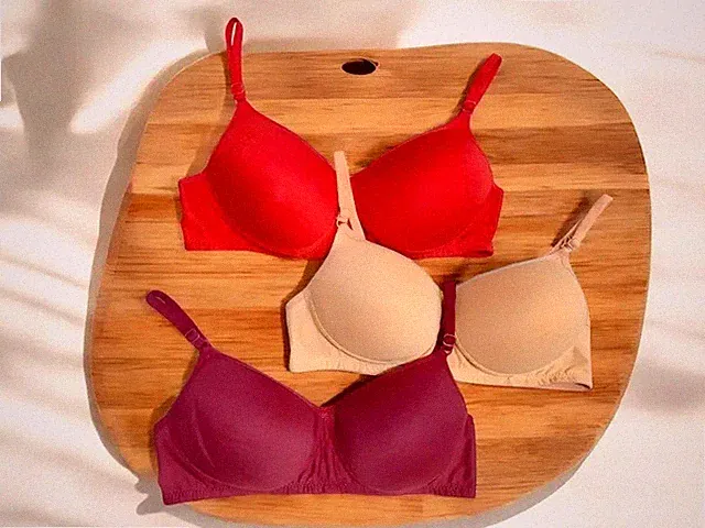 BH Damen 3er BHs Set Bustier Bra Gepolstert Unterwäsche Bügelloser Push-Up Bras