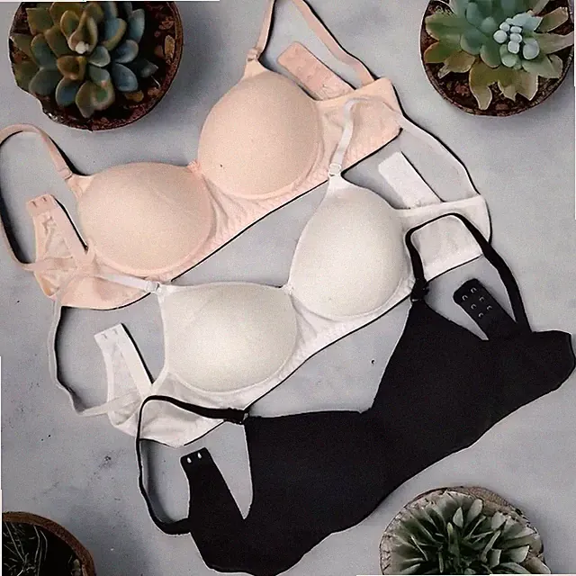 BH Damen 3er BHs Set Bustier Gepolstert Bra Push-Up-Unterwäsche Bügelloser Bras