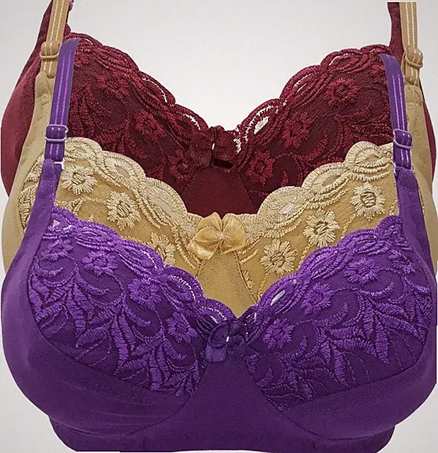 BH Damen 3er BHs Set Bustier Ungepolstert PushUp Bra Unterwäsche Bügelloser Bras
