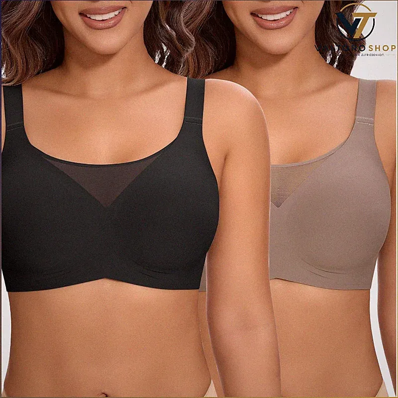 BH Damen Bügellos Soft Jelly Bra Gepolstert Nahtlos Bequem T-Shirt Große Brüste